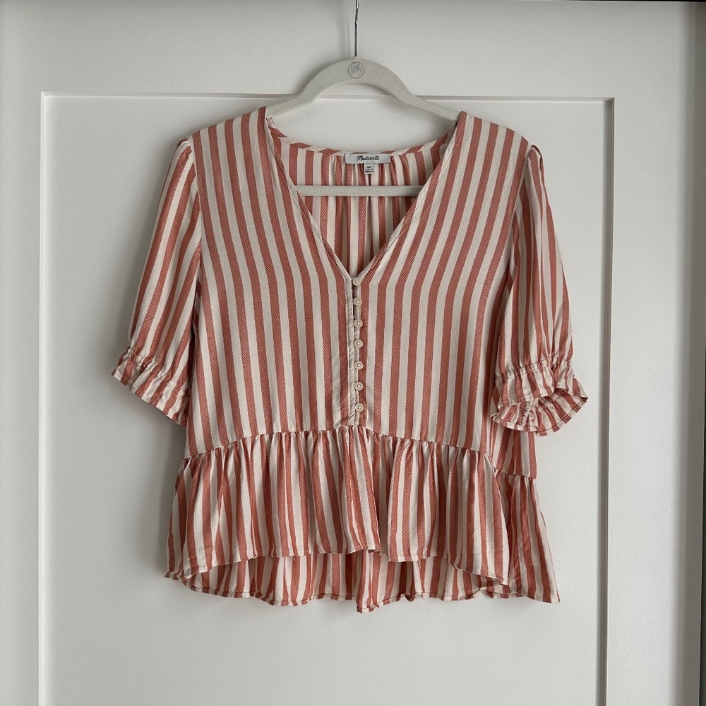 Madewell Striped Peplum Top